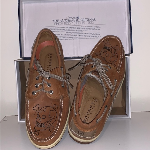 Sperry Shoes | Sperry Top-Sider Billfish Custom Tattoo Design | Color: Cream/Tan | Size: 10W | Partyporti's Closet